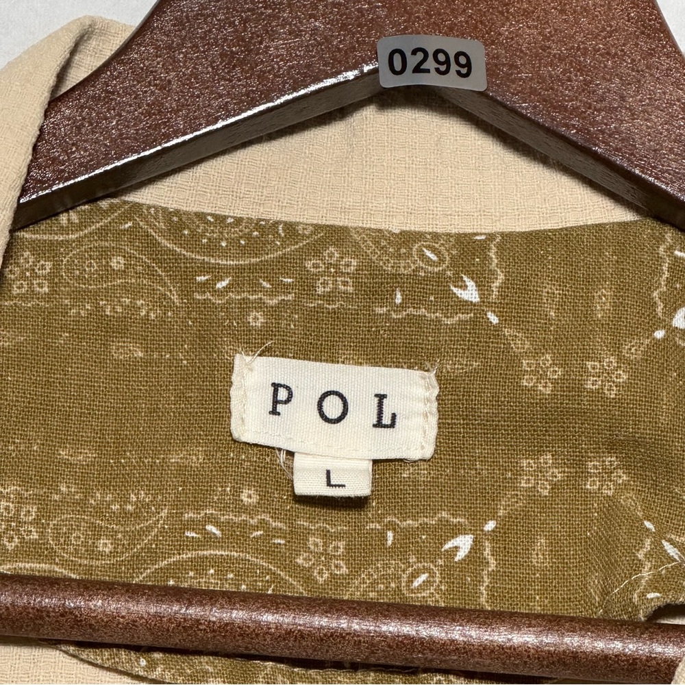 POL Olive Green Paisley Mixed Media Western Blazer Jacket Women’s Size L - Picture 7 of 15